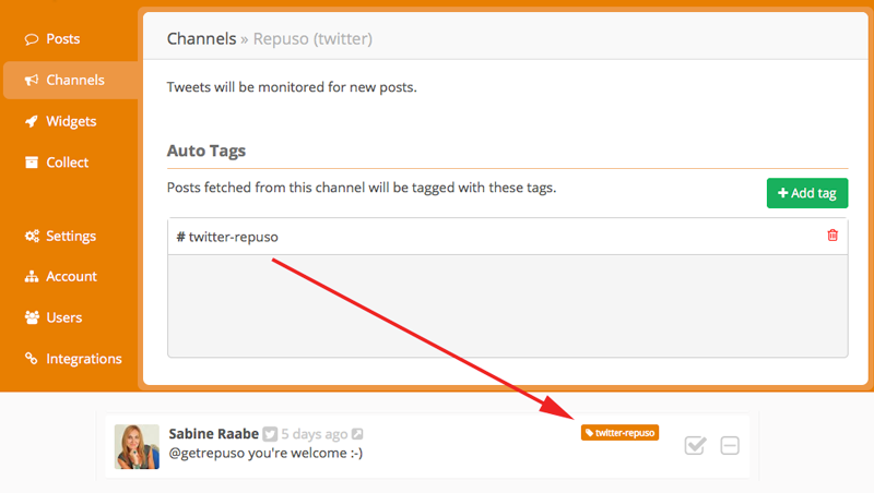 New feature: auto tags by channel