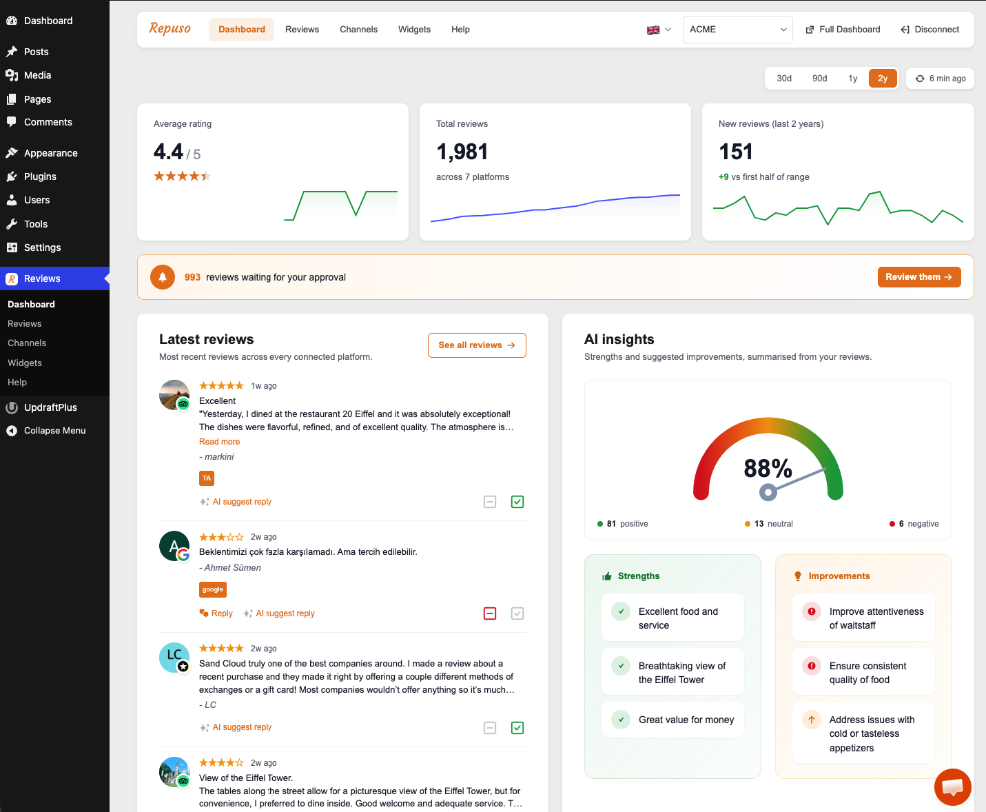Major upgrade to the Repuso WordPress plugin